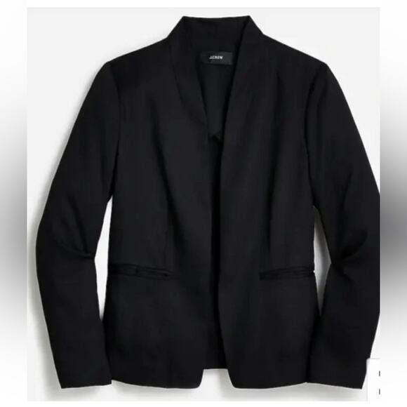 J. Crew Going Out Blazer Black Gramercy Twill Polished Jacket Sz 14 NWT - Picture 2 of 11